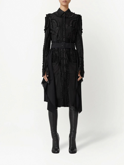 Burberry Belted Midi Skirt In Black
