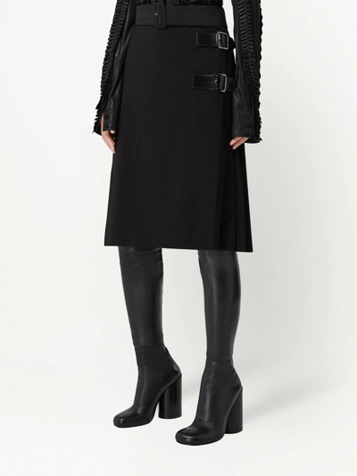 Burberry Belted Midi Skirt In Black