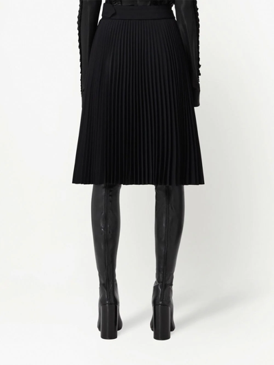 Burberry Belted Midi Skirt In Black