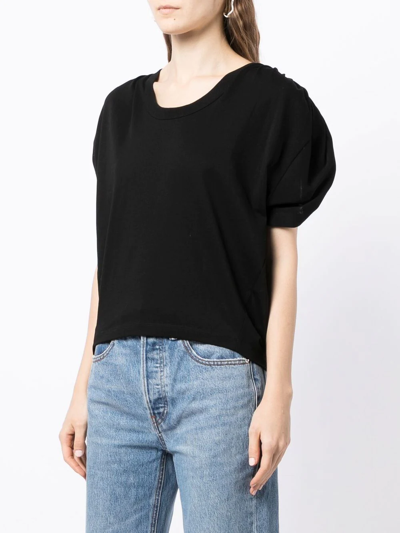 Alexander Wang Gathered-sleeve Detail T-shirt In Schwarz