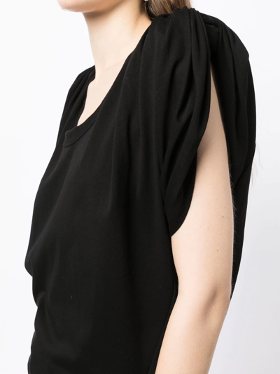 Alexander Wang Gathered-sleeve Detail T-shirt In Schwarz