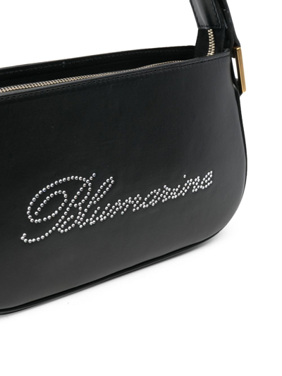 Shop Blumarine Gem-logo Leather Tote Bag In Schwarz