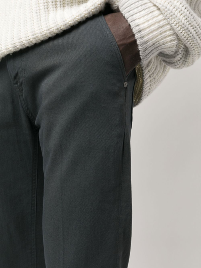 Shop Pt Torino Logo-patch Slim-cut Jeans In Grau