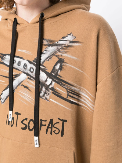 Haculla Not So Fast Print Hoodie In Braun