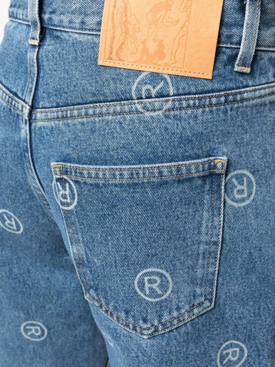 Shop Martine Rose Logo Straight-leg Jeans In Blau