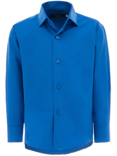 Moustache Solid-color Dress Shirt In Blau