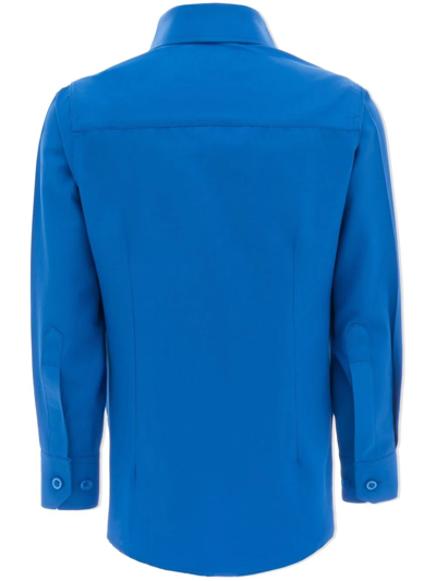 Moustache Solid-color Dress Shirt In Blau