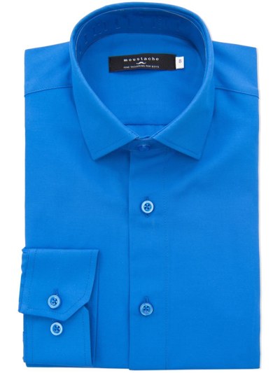 Moustache Solid-color Dress Shirt In Blau