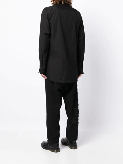 Shop Yohji Yamamoto Bowtie-collar Oversized Shirt In Schwarz