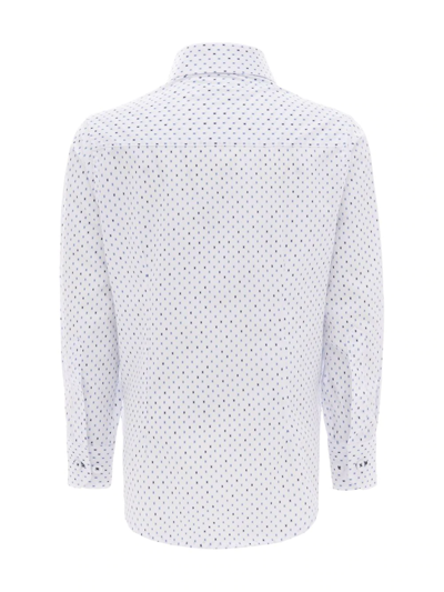 Moustache White Ticket Print Dress Shirt In Weiss