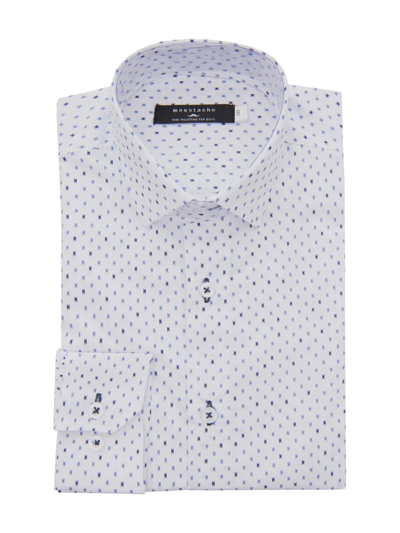 Moustache White Ticket Print Dress Shirt In Weiss