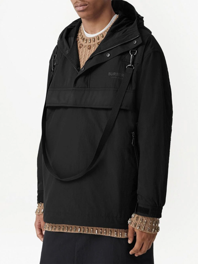 Shop Burberry Logo-print Oversized Windbreaker In Schwarz