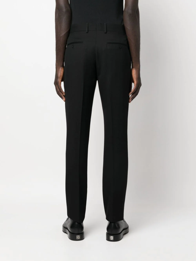 Fendi Logo-plaque Tailored Trousers In Schwarz