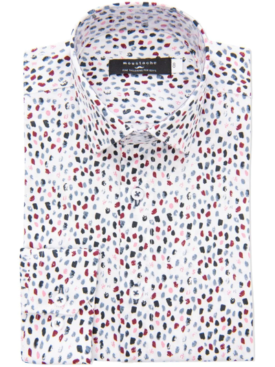 Shop Moustache Pebbled-print Dress Shirt In Weiss