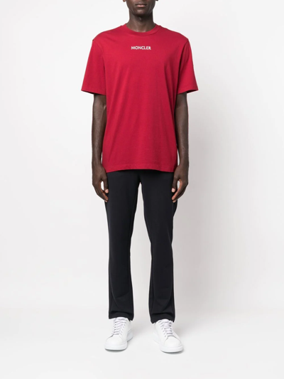 Moncler Embroidered-logo Track Pants In Blau