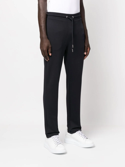 Moncler Embroidered-logo Track Pants In Blau