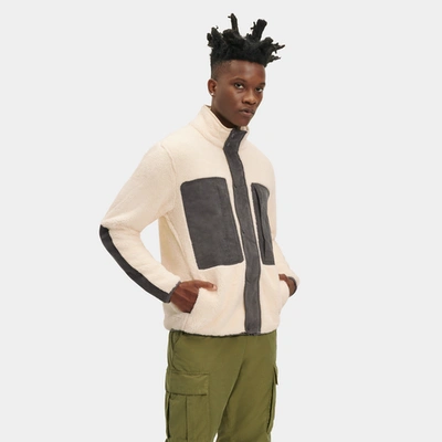 Shop Ugg Mens  Jaydon Sherpa Full-zip Jacket In Beige/grey