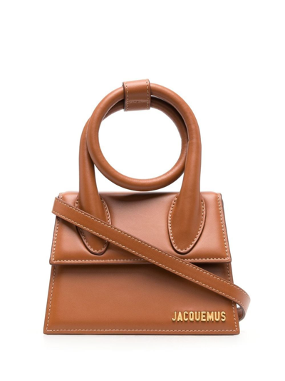 Shop Jacquemus "le Chiquito Noeud" Bag In Marrone