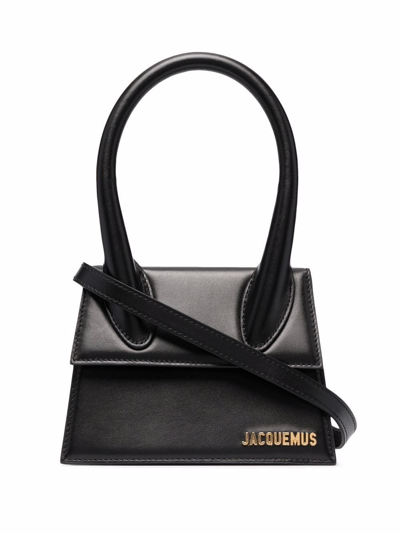 Jacquemus Le Chiquito Moyen Leather Shoulder Bag In Black | ModeSens