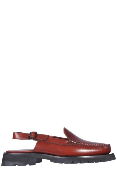 Shop Hereu Raiguer Slingback Loafers In Red