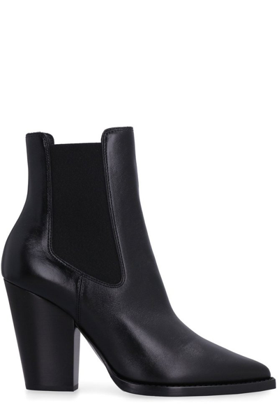 Shop Saint Laurent Theo Chelsea Pointed Boots In Black