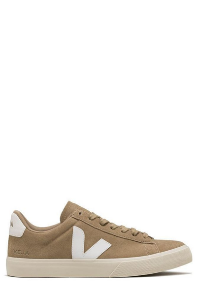 Shop Veja Campo Laced Sneakers In Beige