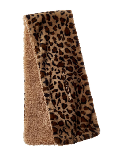 Shop Hat Attack Reversible Sherpa Scarf In Brown