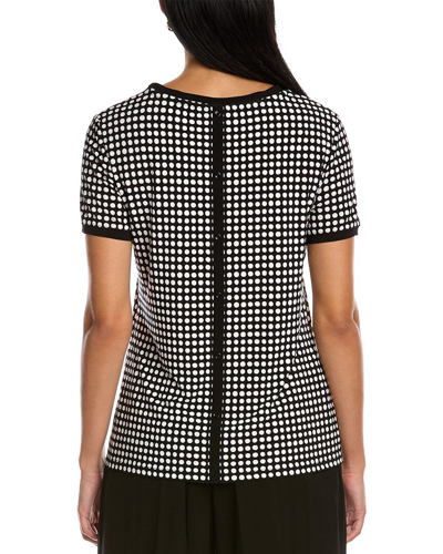 Shop Anne Klein Pearly Dot Ity Top In Black