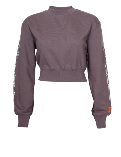Shop Heron Preston Logo Patch Crewneck Sweatshirt In Grey
