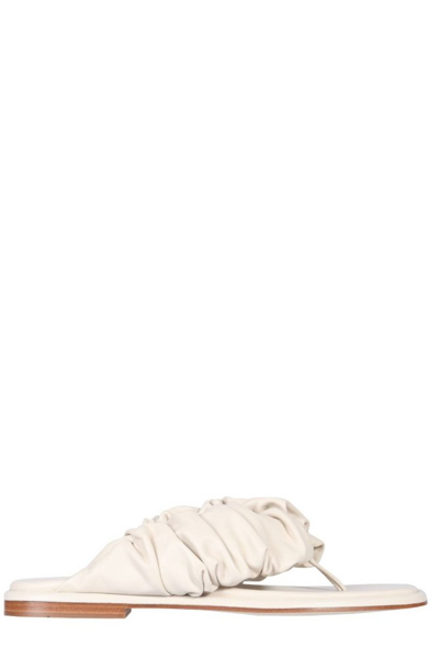 Shop Hereu Cloud Ruched Thong Sandals In White