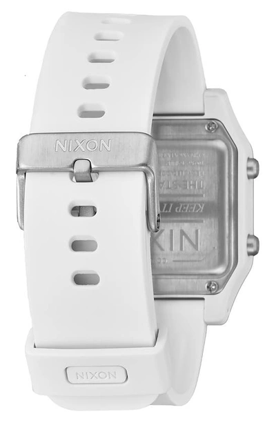 Shop Nixon Staple Digital Rubber Strap Watch In White