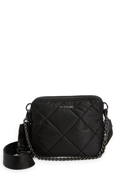 Shop Mz Wallace Bowery Quilted Nylon Crossbody Bag In Black