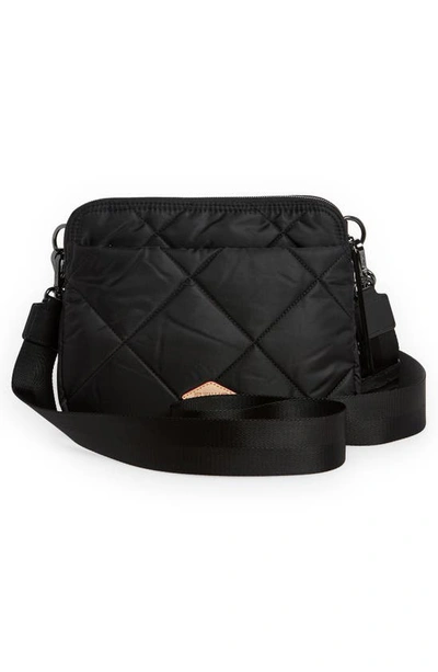 Shop Mz Wallace Bowery Quilted Nylon Crossbody Bag In Black