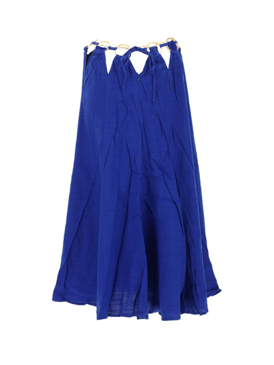 Shop Cult Gaia Idris Ring Detailed Midi Skirt In Blue