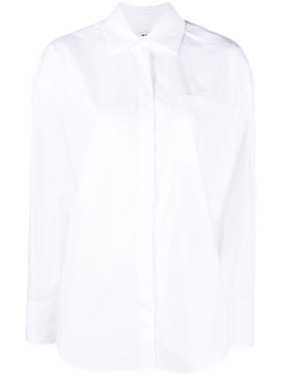 Shop Msgm Pocket-detail Tailored Shirt In Weiss