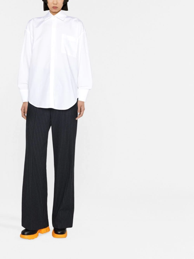 Shop Msgm Pocket-detail Tailored Shirt In Weiss