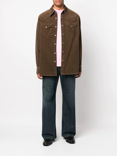 Shop Acne Studios Button-up Corduroy Shirt In Neutrals