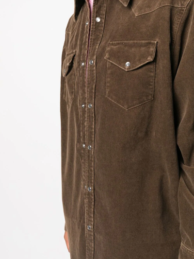 Shop Acne Studios Button-up Corduroy Shirt In Neutrals