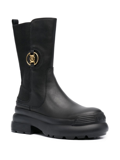 Shop Liu •jo Amy Leather Boots In Black