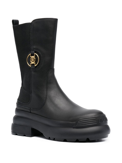 Liu •jo Amy Leather Boots In Black