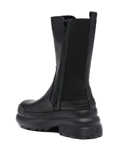 Shop Liu •jo Amy Leather Boots In Black