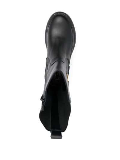 Liu •jo Amy Leather Boots In Black