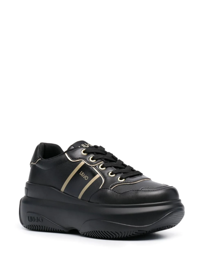 Liu •jo June Platform Lace-up Sneakers In Schwarz