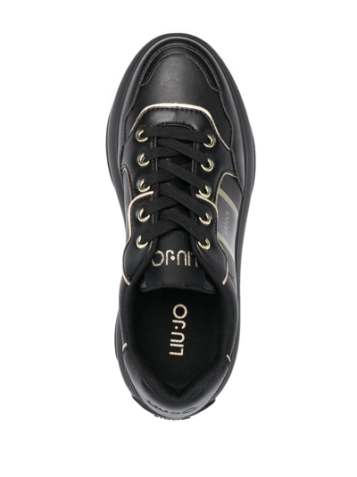 Liu •jo June Platform Lace-up Sneakers In Schwarz