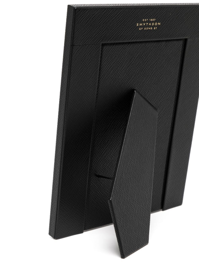 Smythson Leather Photo Frame In Black
