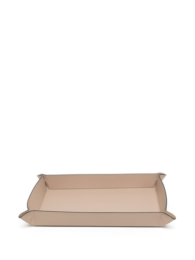 Smythson Large Rectangular Trinket Tray In Braun