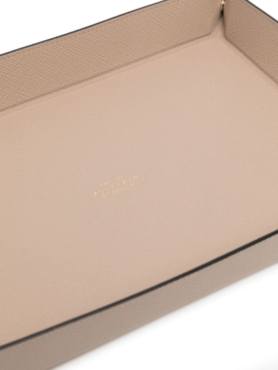 Smythson Large Rectangular Trinket Tray In Braun