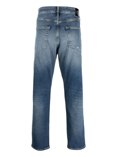 Shop Calvin Klein Jeans Est.1978 Distressed-effect Straight-leg Jeans In Blue
