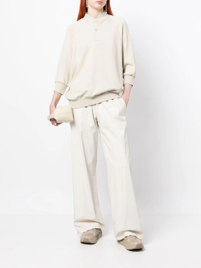 Essentials Press-stud Placket Sweatshirt In Grau