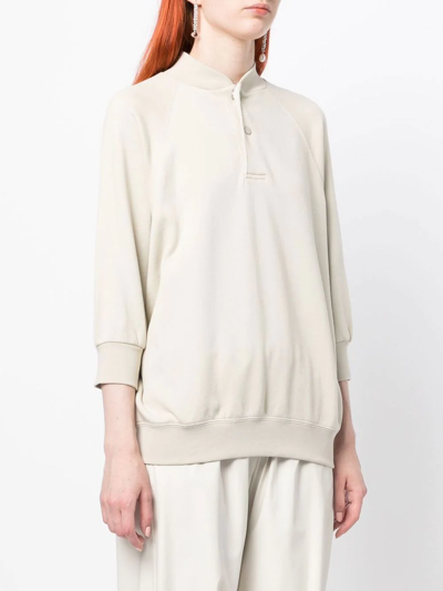 Essentials Press-stud Placket Sweatshirt In Grau